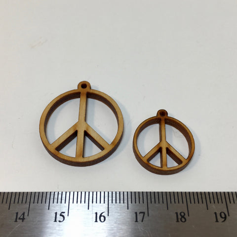 Wooden Peace Sign Charm - 2.99 - now 0.49!