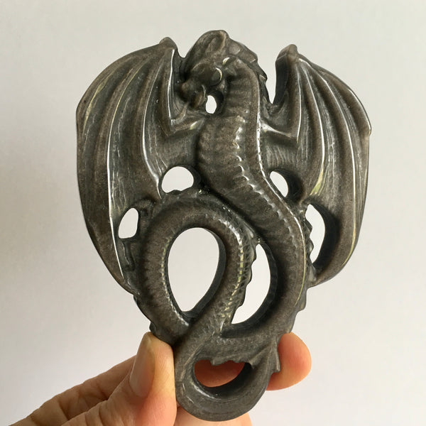 Silver Sheen Obsidian Dragon - 49.99