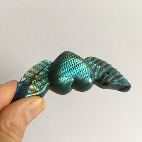 Labradorite Heart with Wings - 27.99