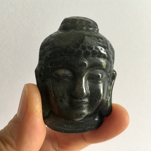 Silver Sheen Obsidian Buddha Head - 27.99