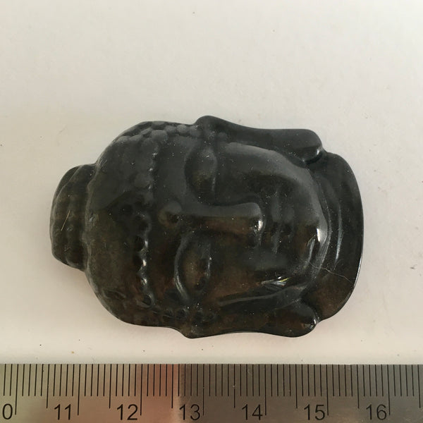 Silver Sheen Obsidian Buddha Head - 27.99