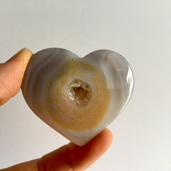 Agate Quartz Druzy Heart - 26.95