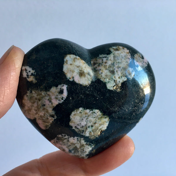 Pink Thulite in Black Jade - 24.99