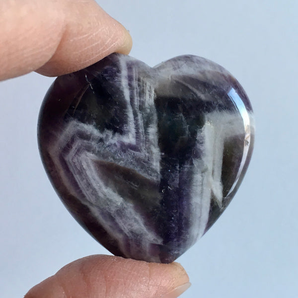 Chevron Amethyst Heart - 11.99