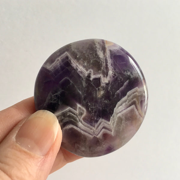 Chevron Amethyst Palm Stone - 11.99