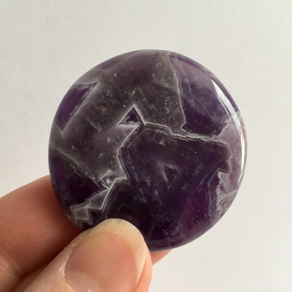 Chevron Amethyst Palm Stone - 11.99