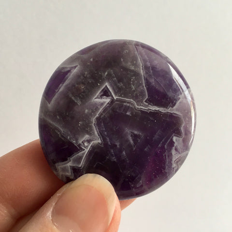 Chevron Amethyst Palm Stone - 11.99