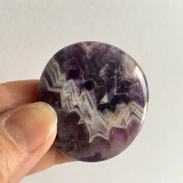 Chevron Amethyst Palm Stone - 8.99