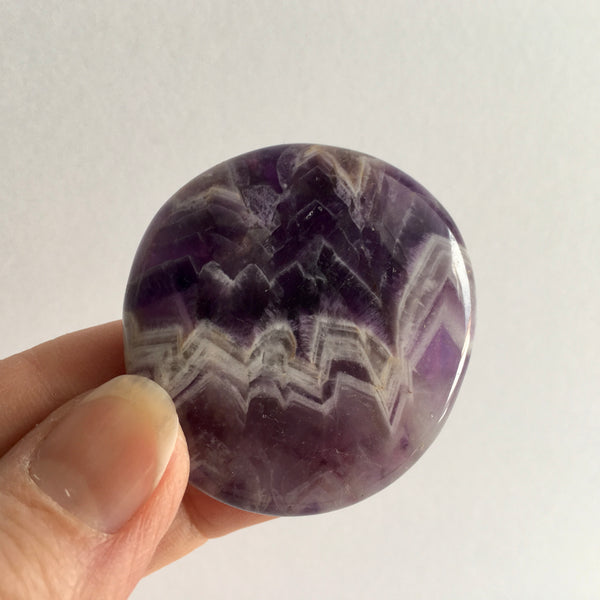 Chevron Amethyst Palm Stone - 8.99