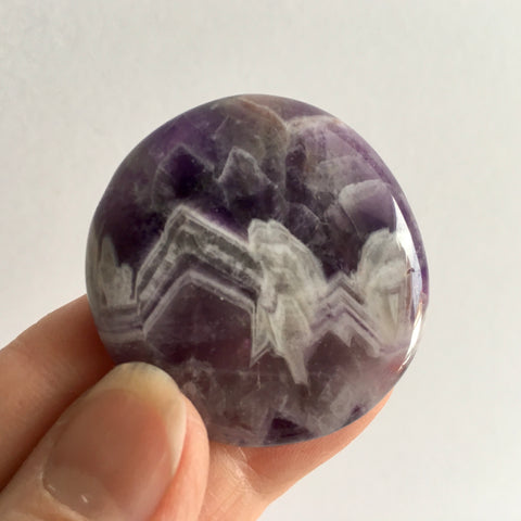 Chevron Amethyst Palm Stone - 8.99