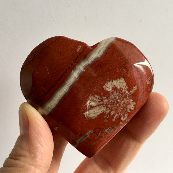 Red Flower Jasper Heart - 25.95