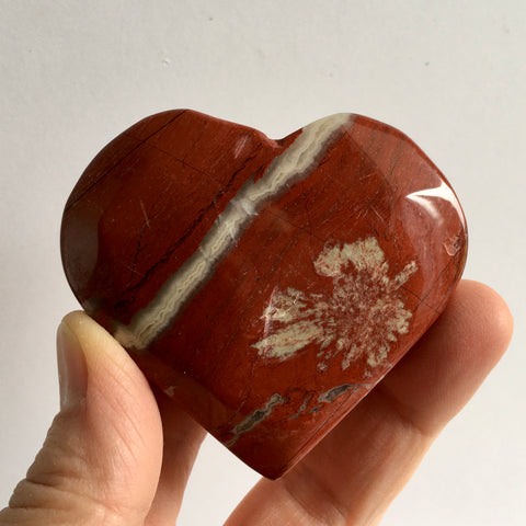 Red Flower Jasper Heart - 25.95