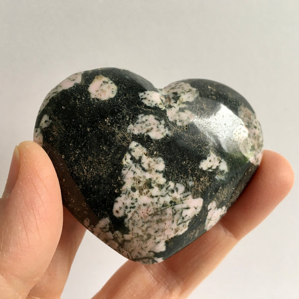 Pink Thulite in Black Jade - 24.99