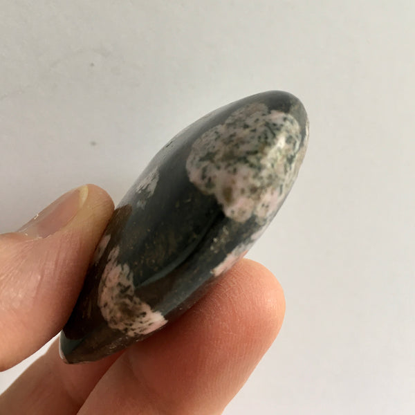 Pink Thulite in Black Jade - 24.99