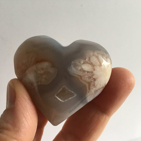 Flower Agate Heart - 23.95