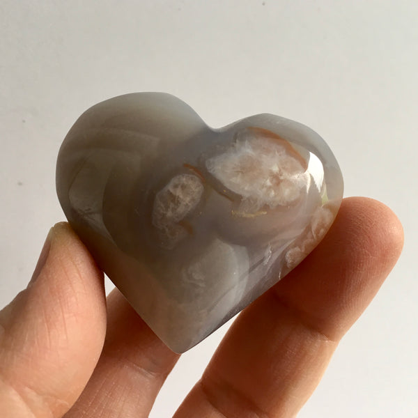 Flower Agate Heart - 23.95