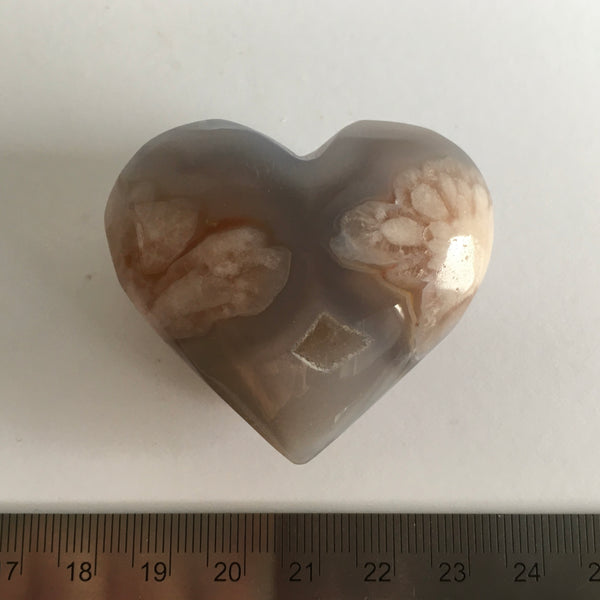 Flower Agate Heart - 23.95