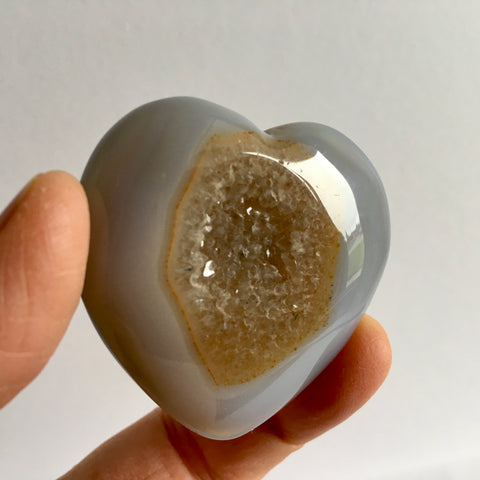 Agate Quartz Druzy Heart -24.95