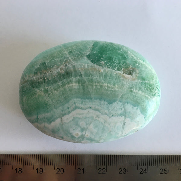 Pistachio Aragonite Palm Stone - 31.99