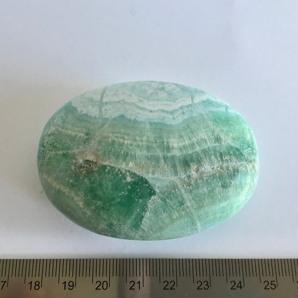 Pistachio Aragonite Palm Stone - 31.99
