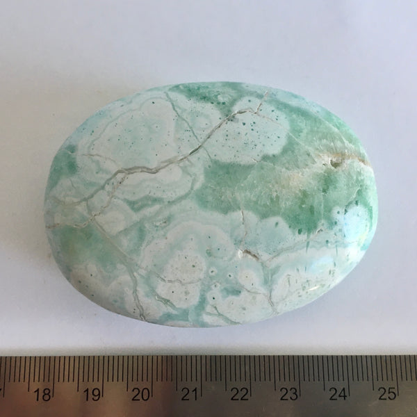 Pistachio Aragonite Palm Stone - 31.99