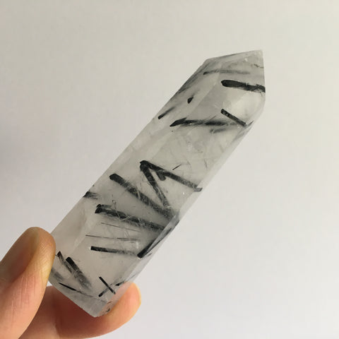 Black Tourmaline in Quartz Tower - 29.95