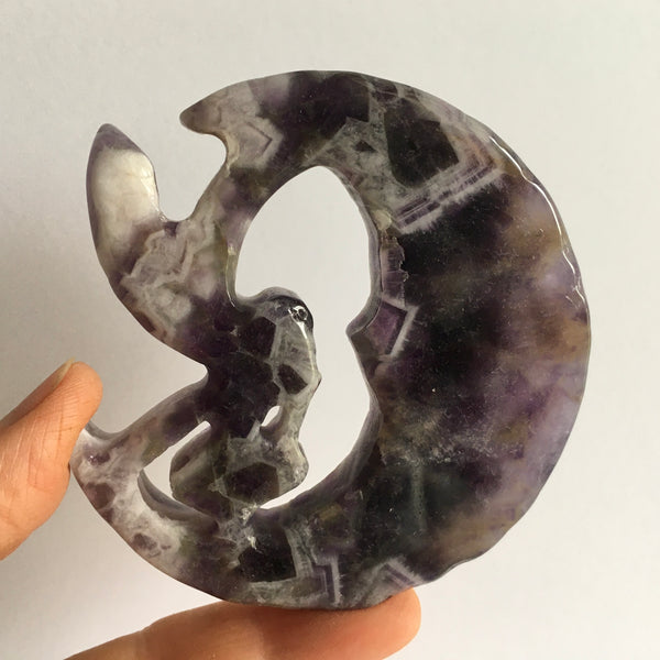 Dream Amethyst Moon & Fairy Carving - 49.99