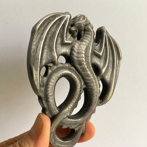 Silver Sheen Obsidian Dragon - 49.99