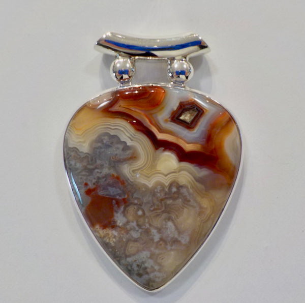 Crazy Lace Agate Pendant - 87.88