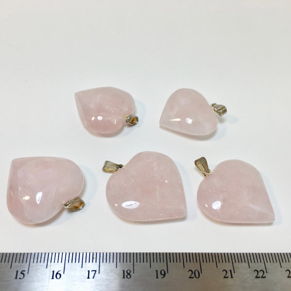 Rose Quartz Heart Pendant - 12.99 - 50% Off