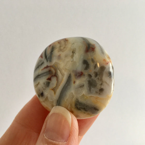 Crazy Lace Agate Palm Stone - 18.99
