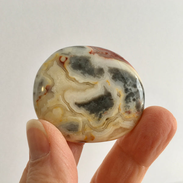 Crazy Lace Agate Palm Stone - 18.99