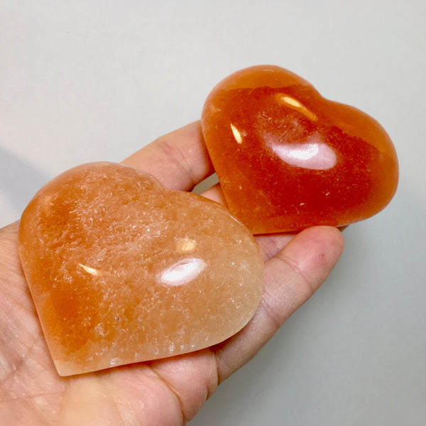 Orange Selenite Heart - 11.99