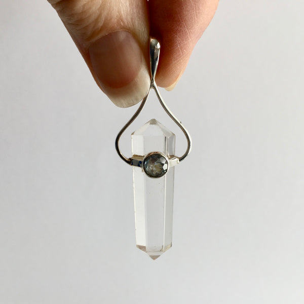 Aquamarine Clear Quartz Pendant - 39.95