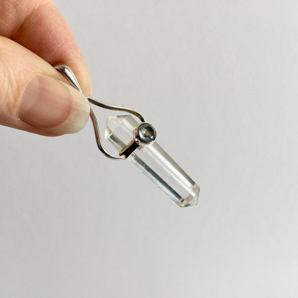 Aquamarine Clear Quartz Pendant - 39.95