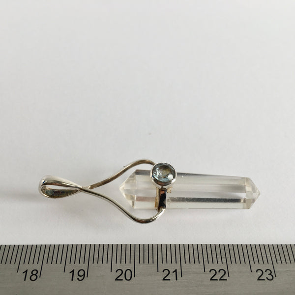 Aquamarine Clear Quartz Pendant - 39.95