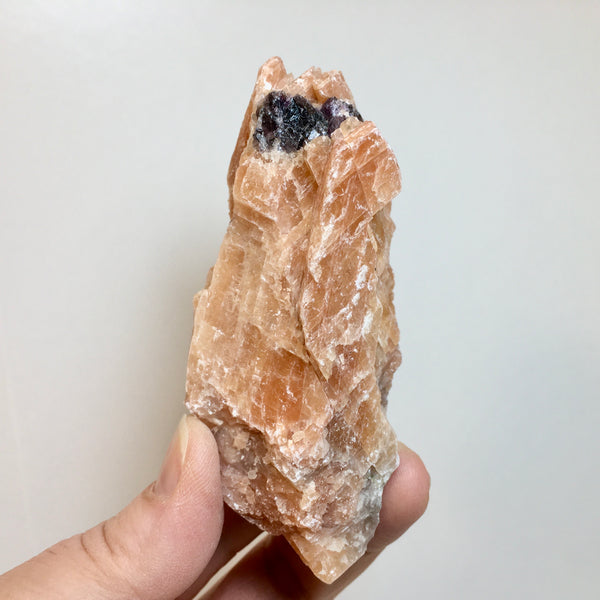 Orange Calcite Purple Fluorite  - 9.97