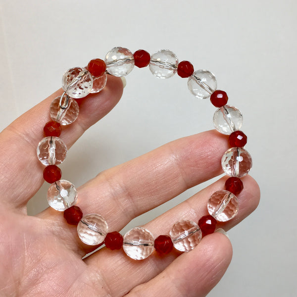 Clear Quartz Carnelian Bracelet - 39.99 reduced to 14.99