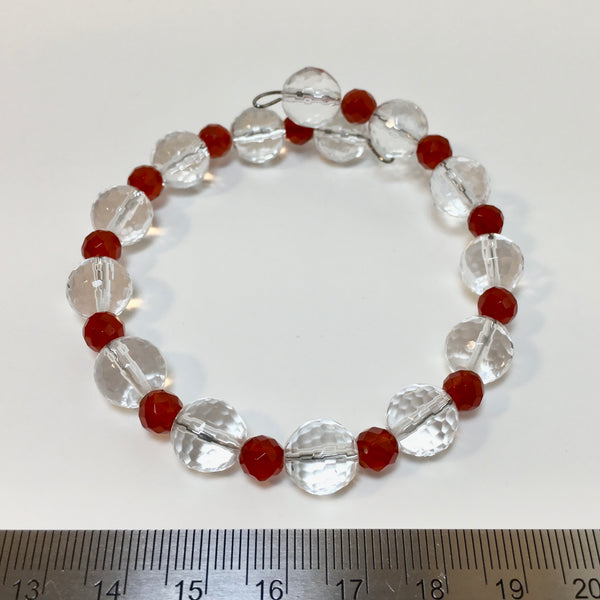 Clear Quartz Carnelian Bracelet - 39.99 reduced to 14.99