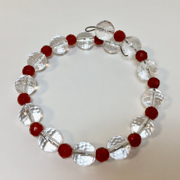 Clear Quartz Carnelian Bracelet - 39.99 reduced to 14.99