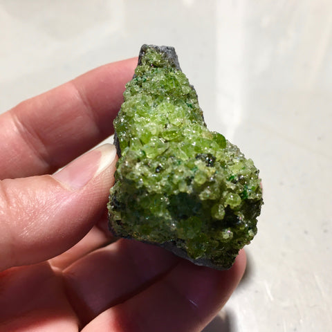Peridot Olivine on Basalt - 23.49