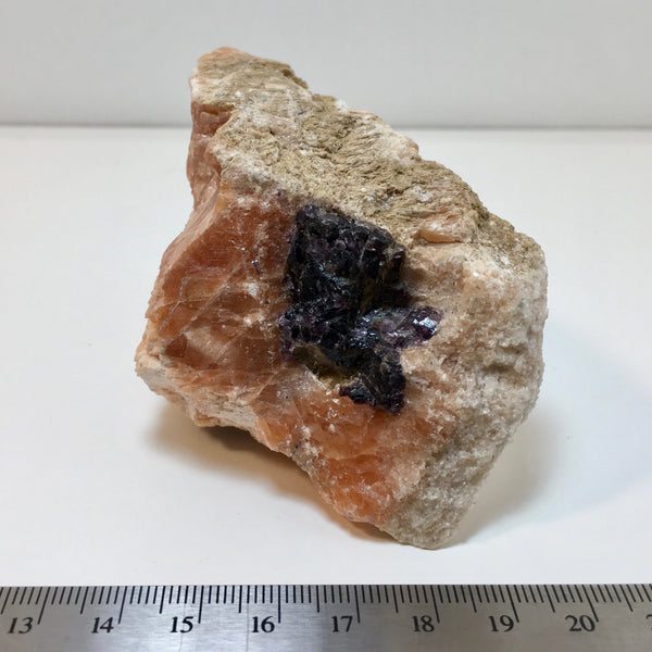 Orange Calcite Purple Fluorite - 9.99