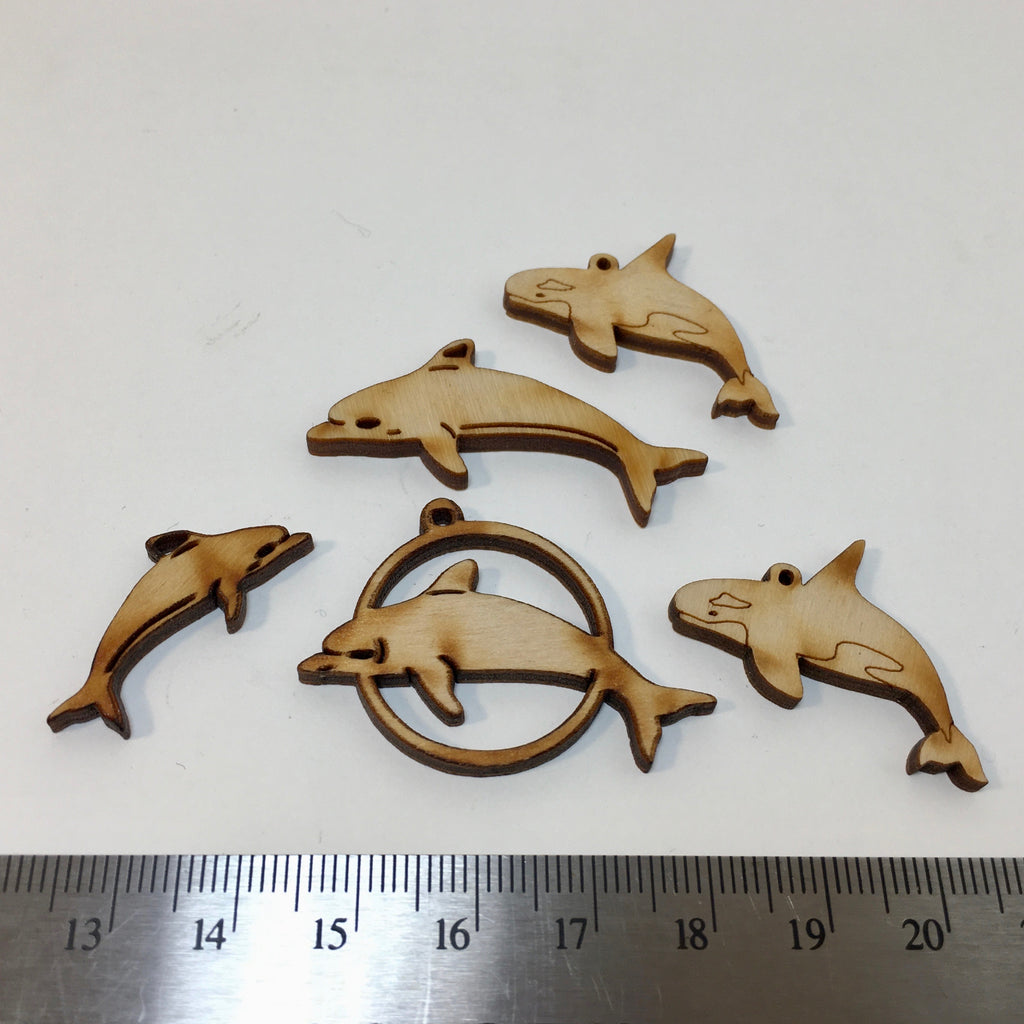 Wooden Dolphin or Whale Charm - 2.99 - now 0.99