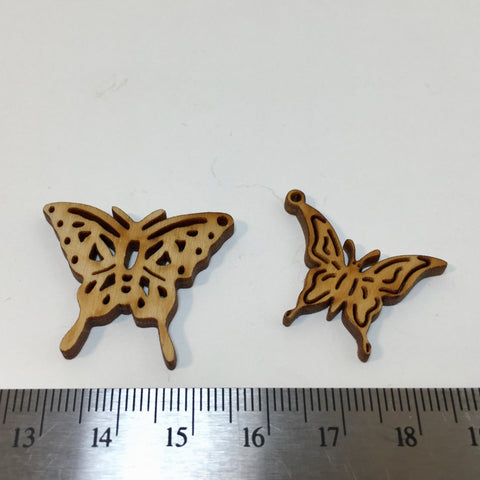 Wooden Butterfly Charm - 2.99 now 0.49!