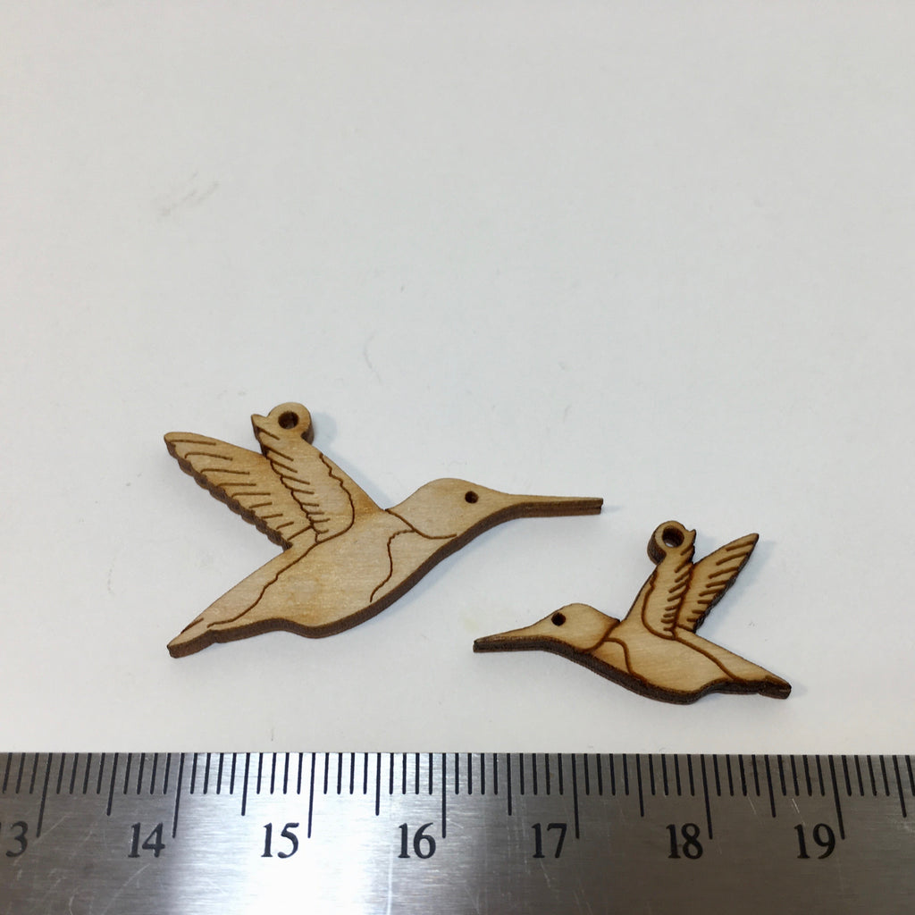 Wooden Hummingbird Charm - 2.99 - now 0.49!