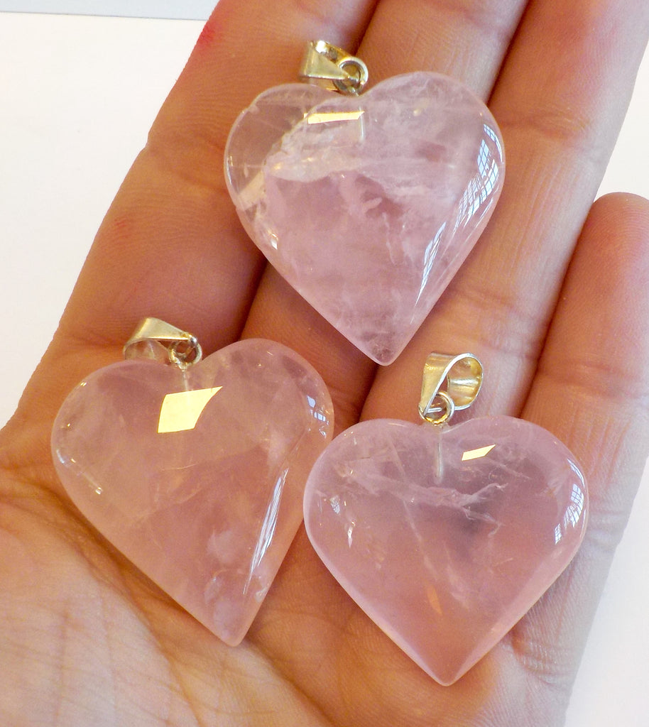 Rose Quartz Heart Pendant - 17.99 - 50% Off