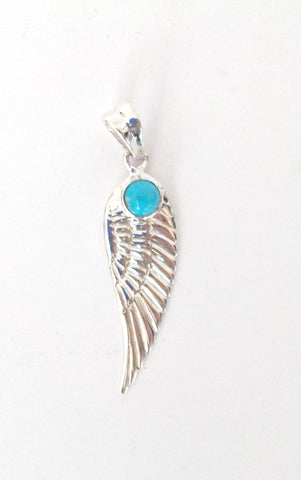 Turquoise Angel Wing Pendant - 39.99